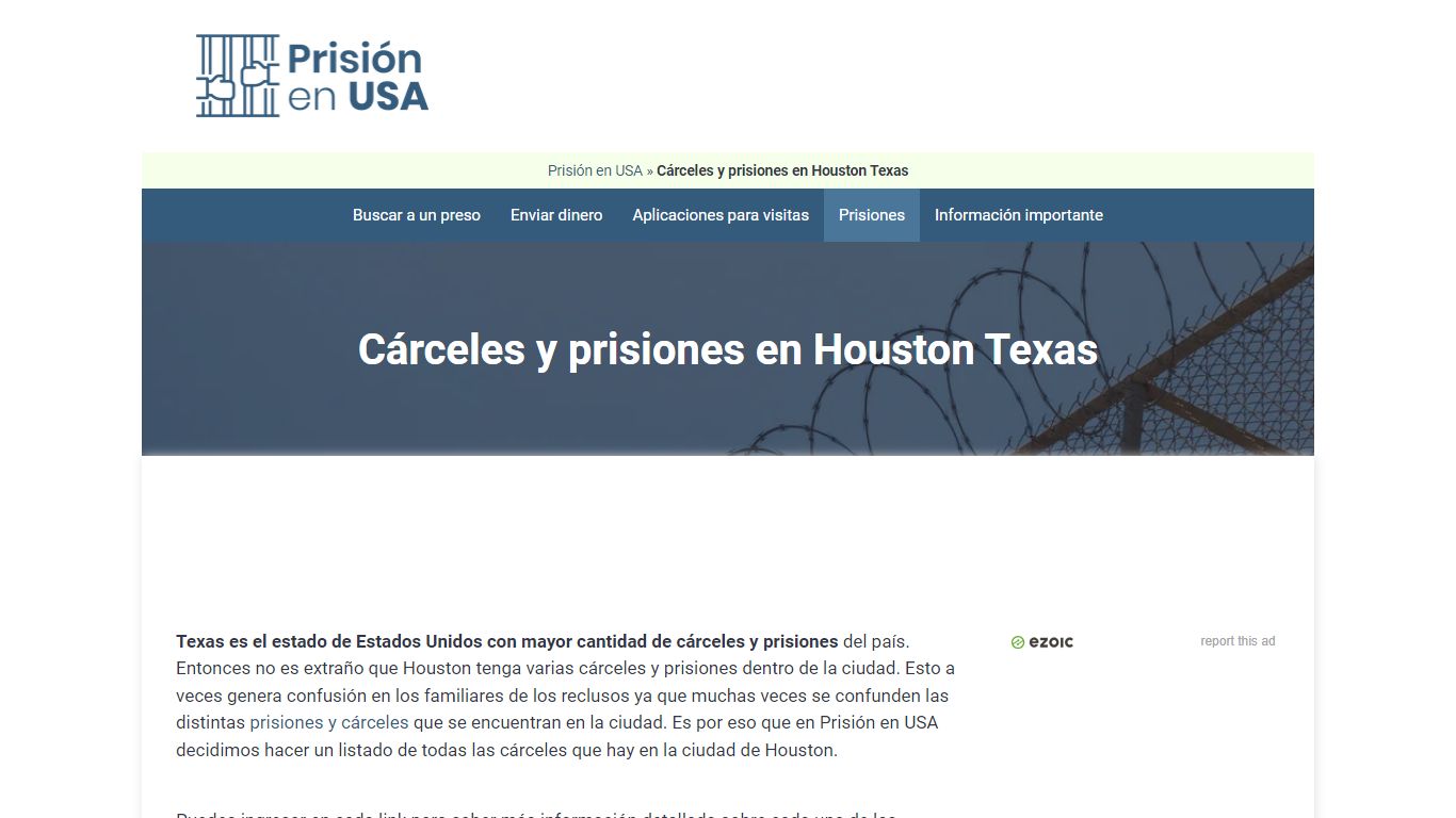 🥇 Listado de cárceles y prisiones en Houston Texas - Prisión en USA